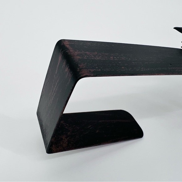 Fall Over The Door Metal Wreath Holder Autumn Leaf Oiled/Rubbed Bronze Finish - Picture 9 of 9